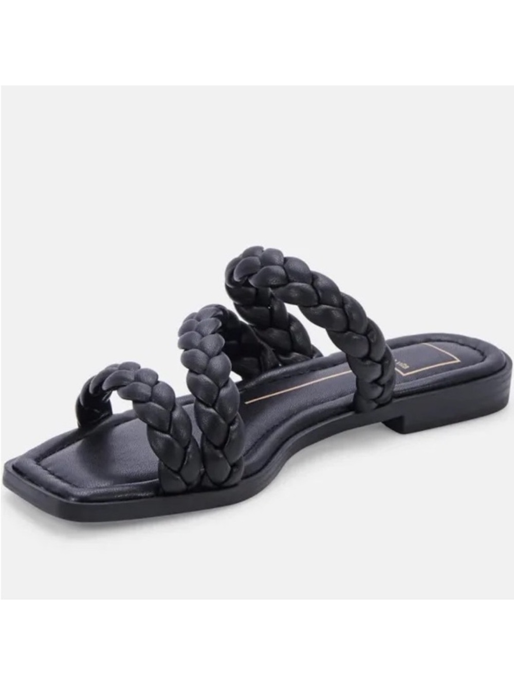 Dolce Vita Braided Triple-Strap Black Women’s Slide Sandal